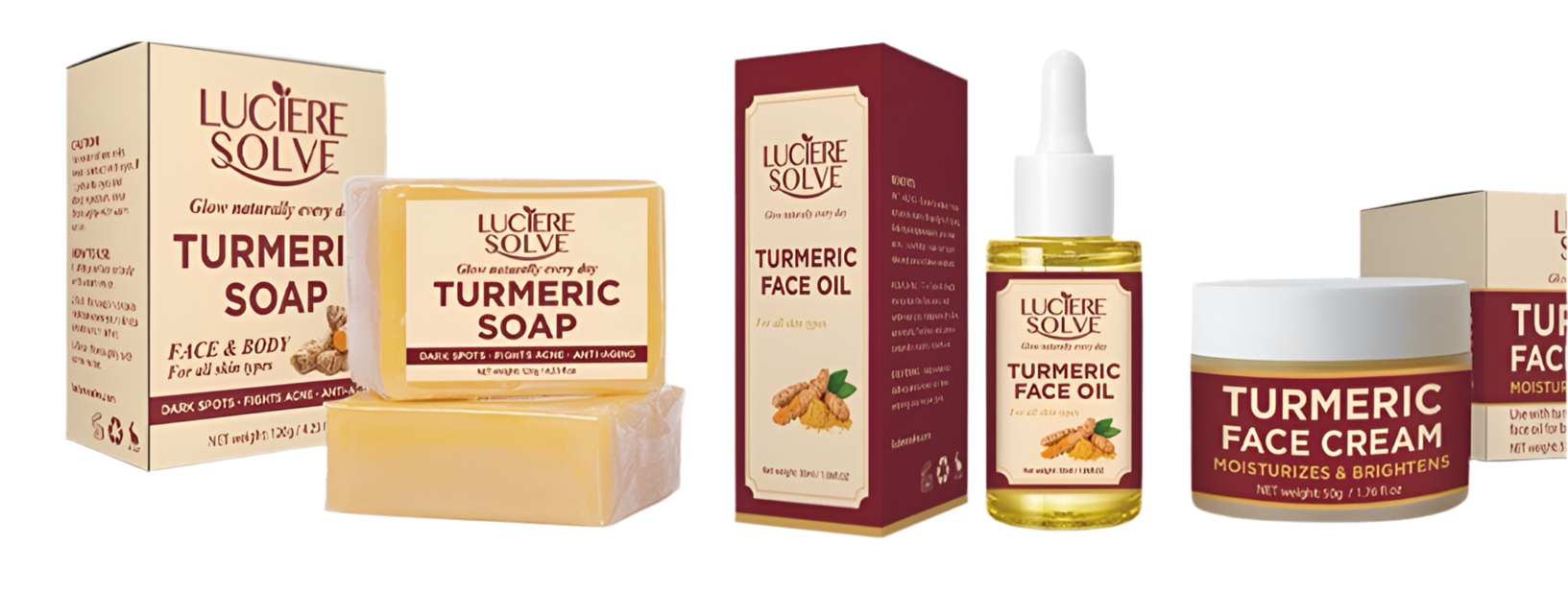 Luciere Solve Turmeric Glow Bundle – Face & Body Kit